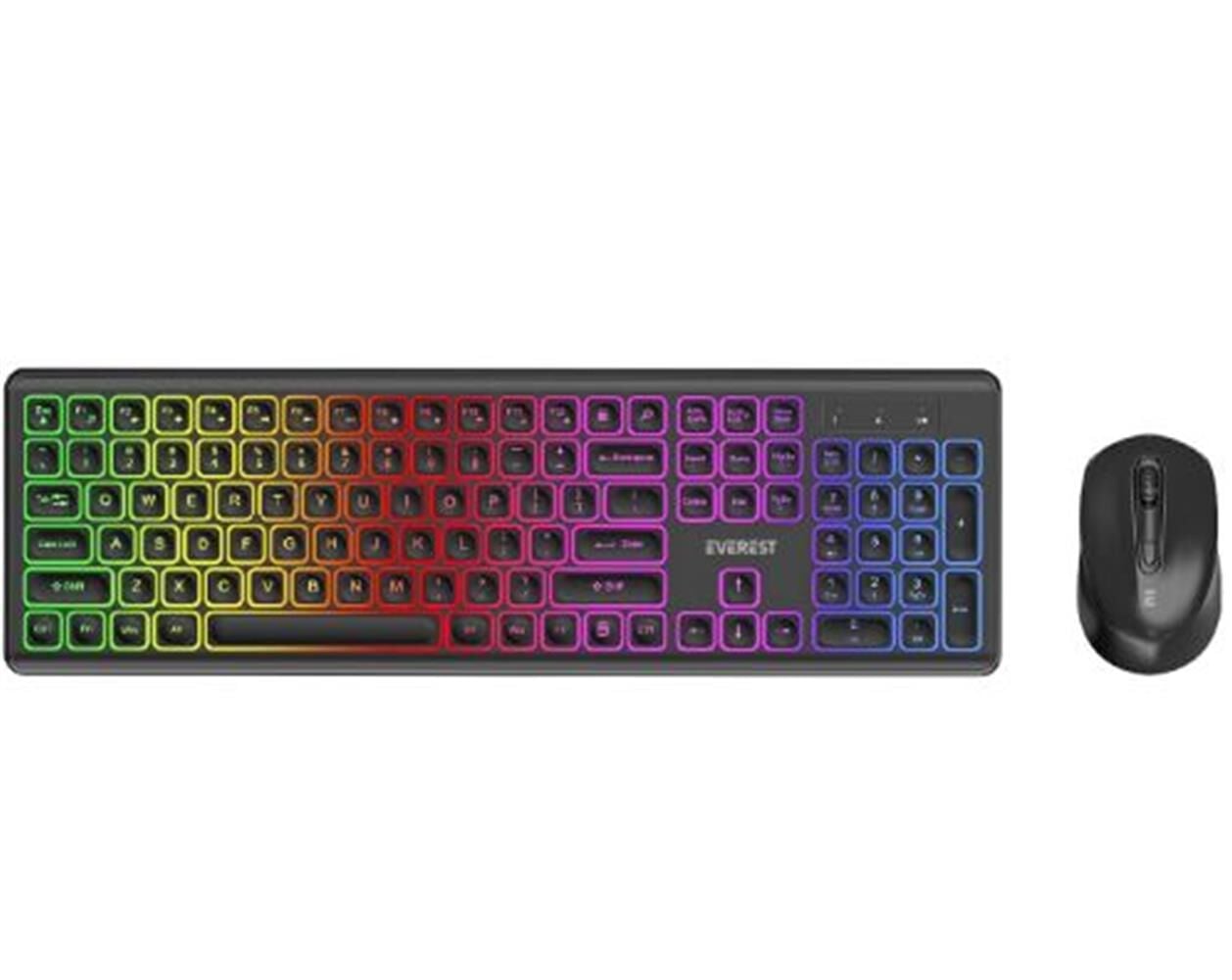 Everest KM-319BT Siyah 2.4G+BT1+BT2 Çoklu Cihaz Bağlantılı Q Set Kablosuz Klavye + Mouse