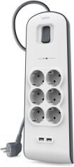BELKIN BSV604 2 METRE 6LI USBA AKIM KOR. PRIZ