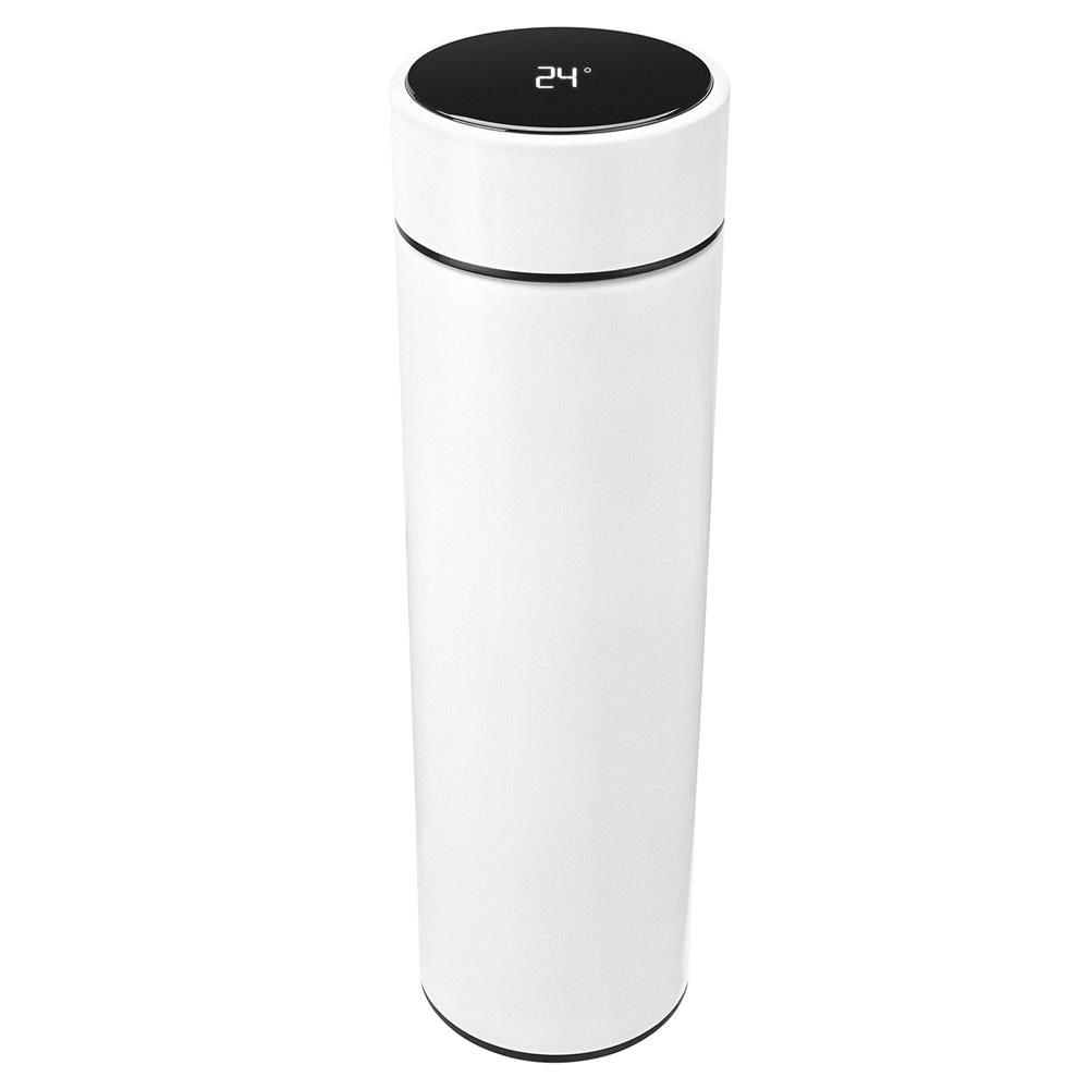 S-link SL-TM01 Mat Beyaz 450ML İç 304 Dış 201 Dijital Sıcaklık Göstergeli Termos