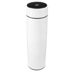 S-link SL-TM01 Mat Beyaz 450ML İç 304 Dış 201 Dijital Sıcaklık Göstergeli Termos