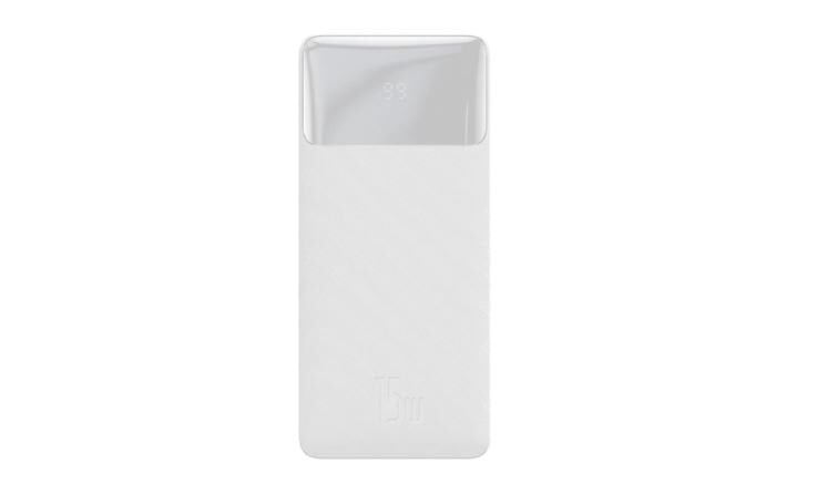 Baseus Bipow Overseas Edition 10.000 mAh 15W Powerbank - Dijital Ekranlı Hızlı Şarj - Beyaz