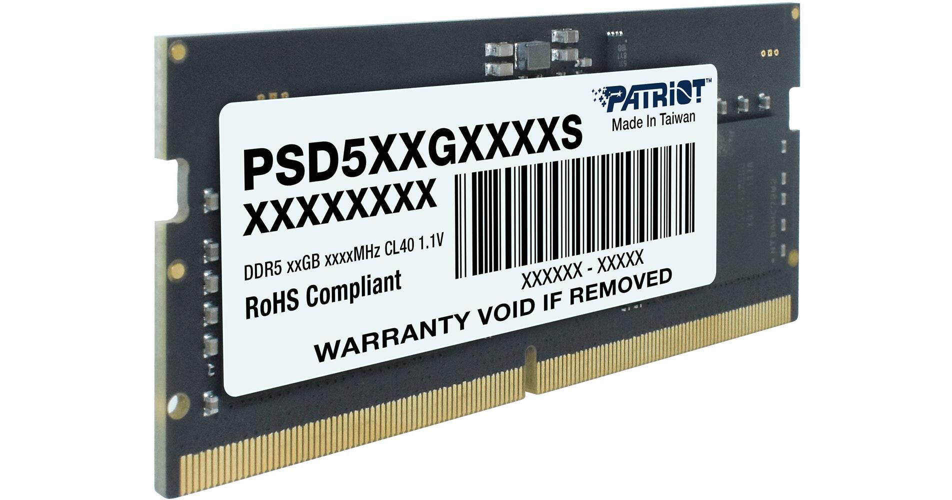 Patriot Signature Line 16GB DDR5 5600MHz CL46 SODIMM Notebook RAM (PSD516G560081S)