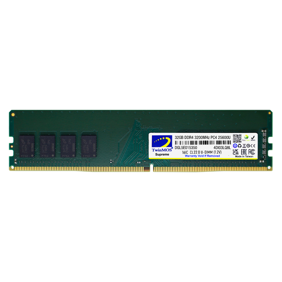 TwinMOS 32GB DDR4 3200MHz CL22 1.2V Masaüstü PC Bellek (RAM)