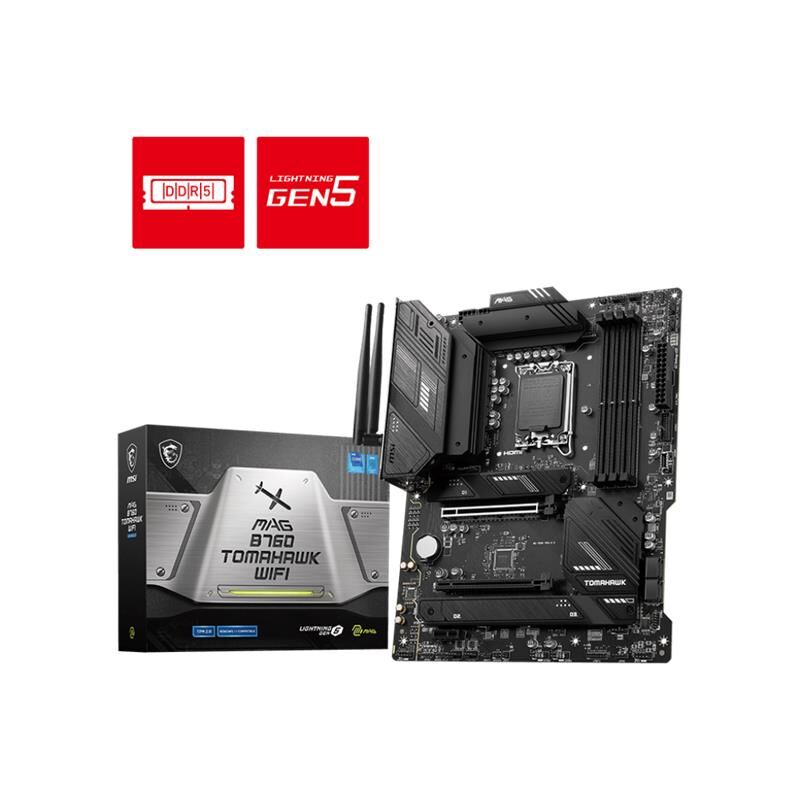 MSI MAG B760 TOMAHAWK WIFI Intel B760 Soket 1700 DDR5 7000MHz+(OC) M.2 ATX Anakart