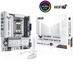 Asus TUF Gaming B850M-Plus WIFI 7 White AMD AM5 DDR5 mATX Anakart