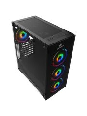 GameBooster GB‑PE05B 600 W 80+ USB 3.0 Full Siyah Tempered Glass RGB Fanlı Mid Tower ATX/Micro ATX/Mini ITX Kasa
