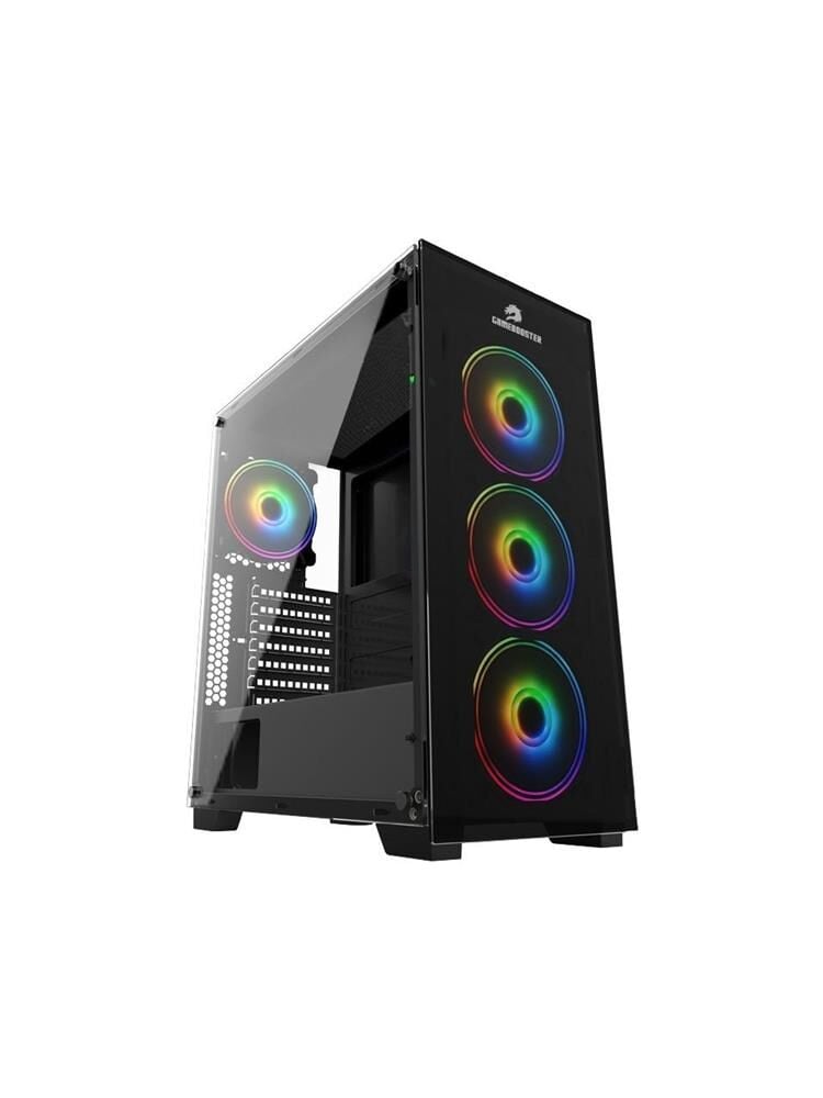 GameBooster GB‑PE05B 600 W 80+ USB 3.0 Full Siyah Tempered Glass RGB Fanlı Mid Tower ATX/Micro ATX/Mini ITX Kasa