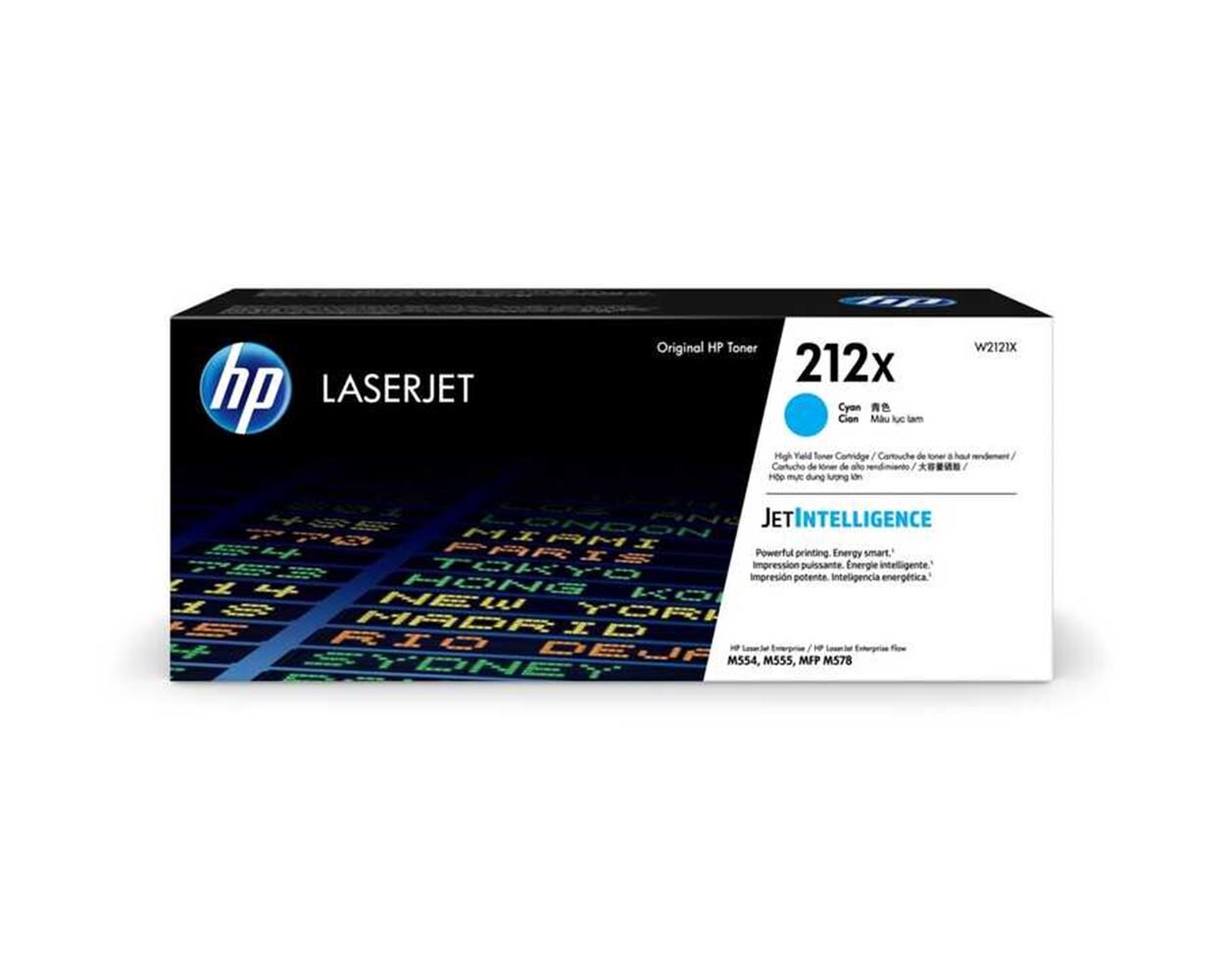 HP 212X Yüksek Kapasiteli Cyan (Mavi) Orijinal LaserJet Toner Kartuşu - W2121X Enterprise M554 / M555 / M578 Serisi 10.000 Sayfa