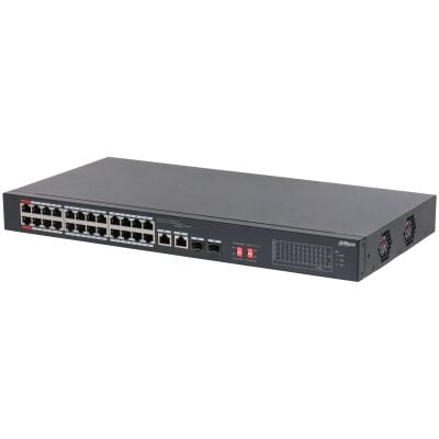 Dahua DH-PFS3226-24ET-240 24 Port 10/100 Mbps (24xPoE) + 2 Port Gigabit Uplink + 2 Port SFP 240W Yönetilebilir Katman 2 PoE Switch