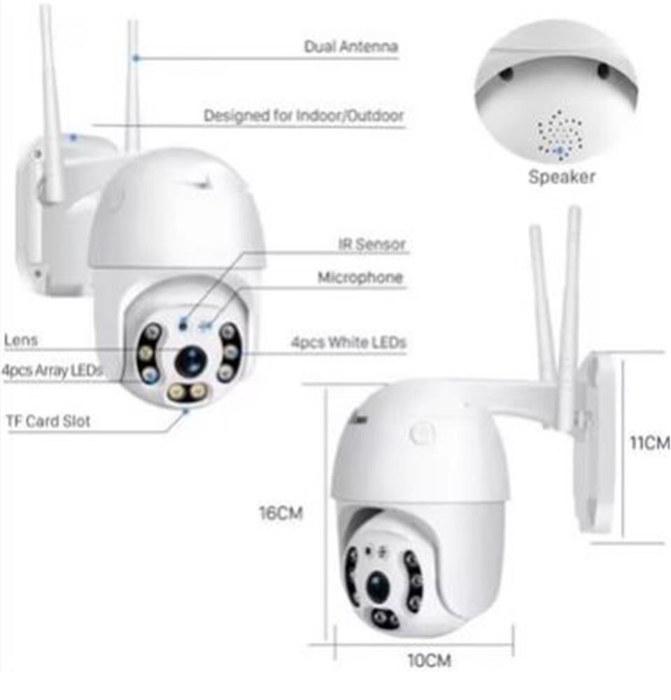 Apronx APX-WP70 3MP 2.8mm Lens 8 LED'li Akıllı Wi-Fi PTZ Dış Mekan Güvenlik Kamerası