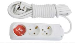 Almera 3lü 5mt Topraklı Kordonlu Priz
