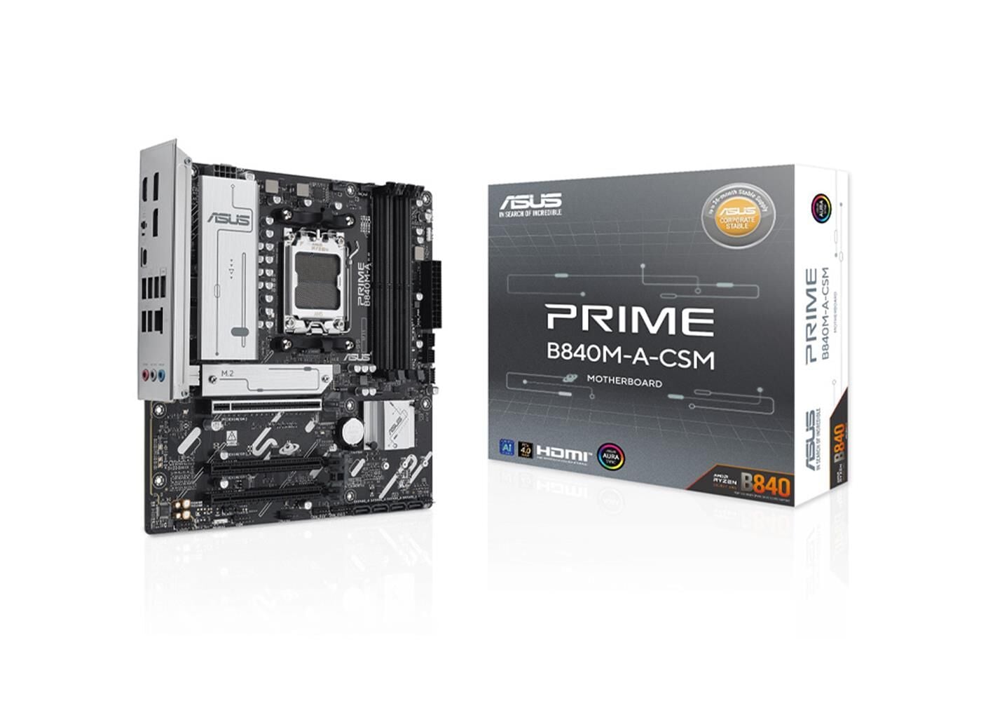 Asus Prime B840M-A-CSM Amd B840 Am5 Ddr5 7600 2Xdp Hdmı 3X M2 Usb3.2 Rgb Matx Anakart