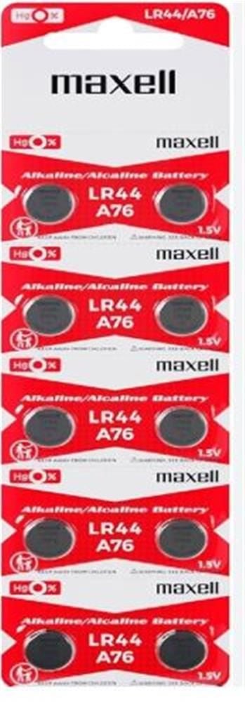Maxell LR44 / A76 / AG13 Alkalin Düğme Pil 10’lu Paket