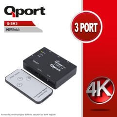 Qport Q-SH3 3 Port HDMI Switch 4K HDMI Çoklayıcı Anahtarlayıcı