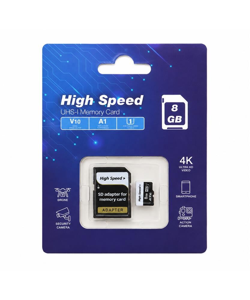 High Speed 8GB A1 V10 U1 Micro Hafıza Kartı Class10