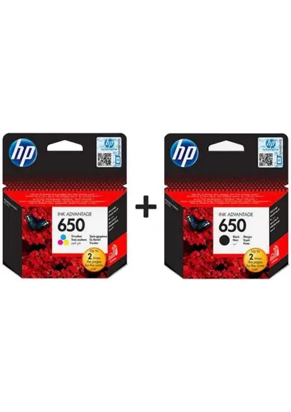 HP CZ101AE + CZ102AE 650 Siyah + Renkli Kartuş Seti