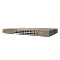 Tenda TEF1126P-24-250W 24-Port Fast Ethernet PoE+ (250W) Smart Managed Switch with 1 Gigabit Uplink & 1 Combo SFP