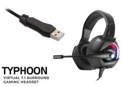 Rampage RM-K66 TYPHOON Siyah USB 7.1 RGB Ledli Gaming Mikrofonlu Kulaklık