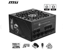 MSI MPG A1250GS PCIE5 1250W 80+ Gold ATX 3.1 PCIe 5.1 2x 12V-2x6 Tam Modüler Güç Kaynağı