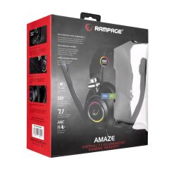 Rampage RM-K20 AMAZE Siyah USB 7.1 Noise Cancelling Mic RGB Ledli Gaming Oyuncu Mikrofonlu Kulaklık