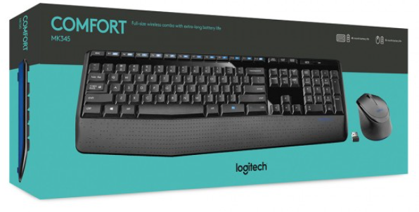 Logitech MK345 920-006514 2.4GHz Kablosuz Q Türkçe Klavye ve Mouse Seti USB Nano Alıcı Siyah