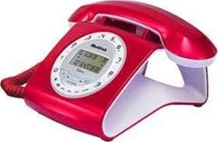 Multitek Retro Özel Tasarımlı Kablolu Siyah-Kırmızı Masa Üstü Telefon