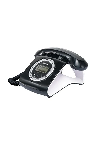 Multitek Retro Özel Tasarımlı Kablolu Siyah-Kırmızı Nostaljik Masa Üstü Telefon