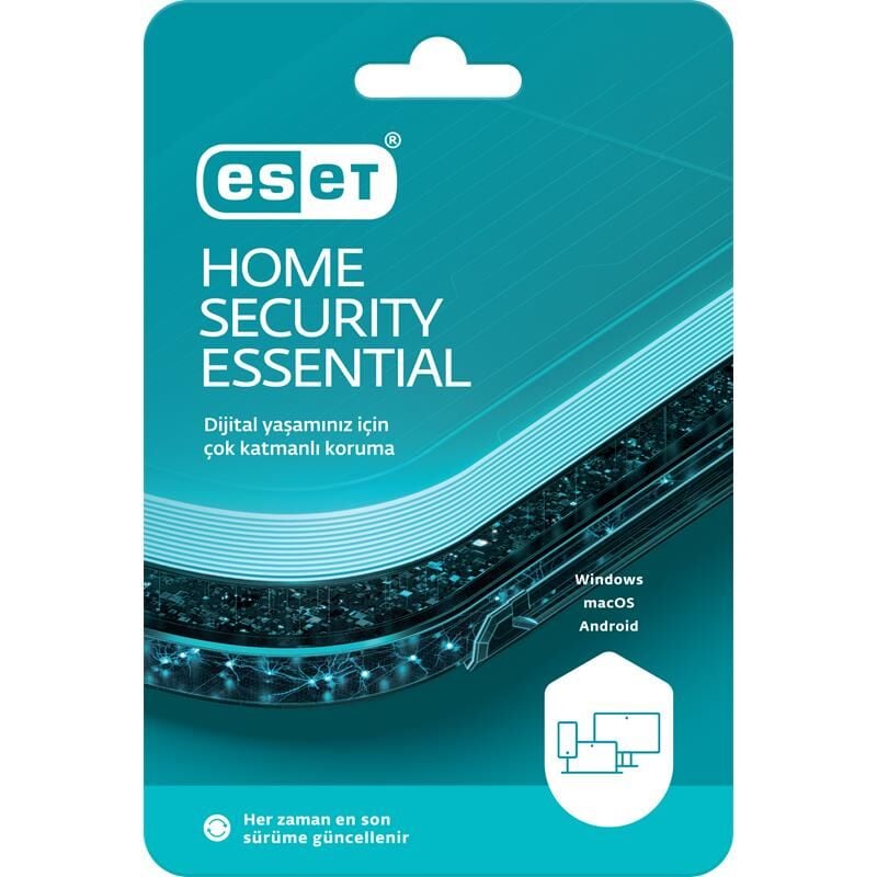 ESET HOME SECURITY ESSENTIAL (ESS1KUL1YIL) 1 Kullanıcı 1 Yıl Kutu – Windows/macOS/Android/IoS Lisans