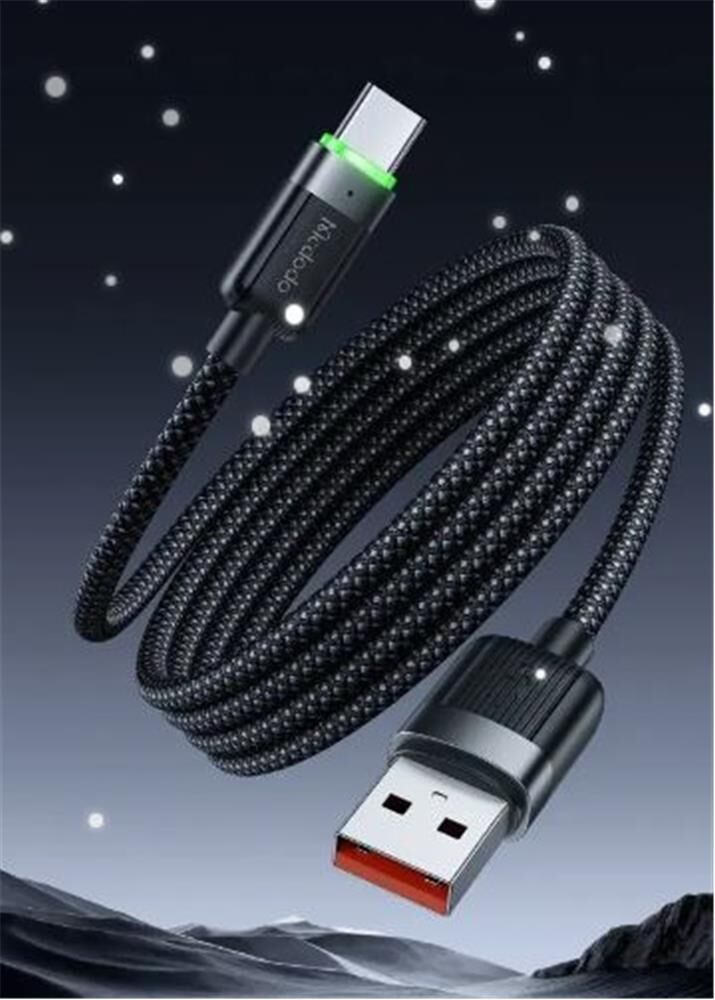 MCDODO CA-5650 USB-A TO USB-C 6A SİYAH SARILABİLİR MANYETİK 1.2M KABLO