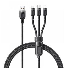 Mcdodo CA-0930 65W 3'ü 1 Arada USB Type-C / Lightning / Micro USB Hızlı Data ve Şarj Kablosu 1.2 Metre