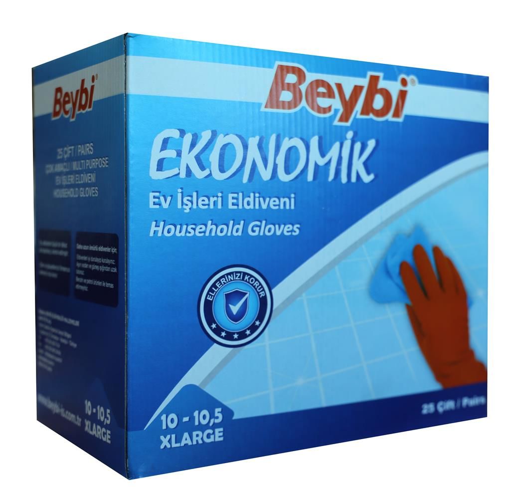 Beybi Ekonomik No:10-10.5 Lateks İş Eldiveni Pamuk Kaplı İç Yüzey (25'li Paket) HTML Detay bilgisi