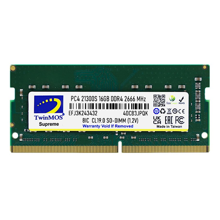 TwinMOS 16GB DDR4 2666MHz CL19 1.2V SODIMM Notebook RAM