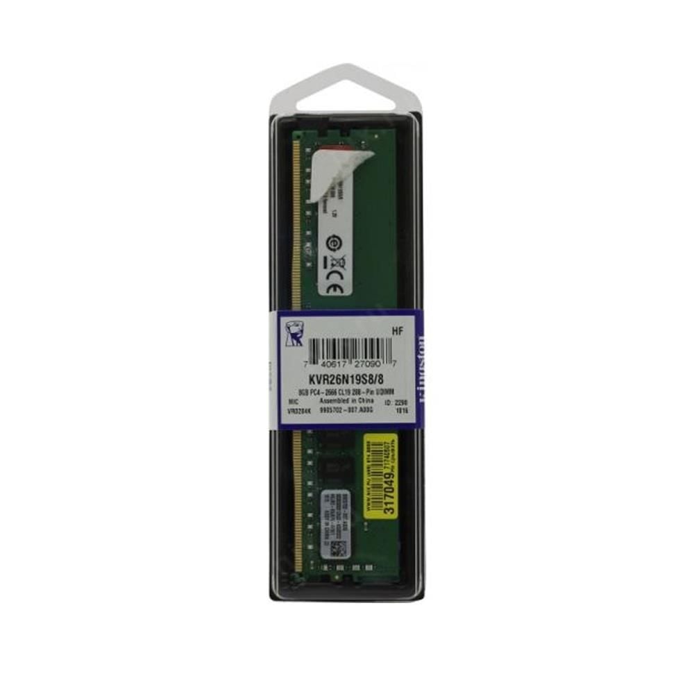 Kingston 8GB 2666MHz DDR4 CL19 PC Ram KVR26N19S8-8 Kutulu PC Ram