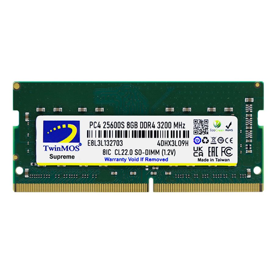 TwinMOS 8GB DDR4 3200MHz CL22 1.2V SODIMM Notebook Ram