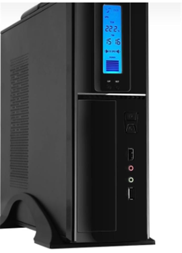 Frisby FC‑S6040B USB 2.0 300 W Smart Dijital Göstergeli Slim Tower Micro ATX Kasa – Siyah Kulplu Tasarım