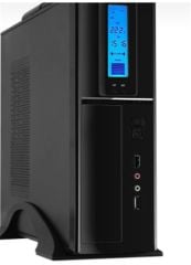 Frisby FC‑S6040B USB 2.0 300 W Smart Dijital Göstergeli Slim Tower Micro ATX Kasa – Siyah Kulplu Tasarım