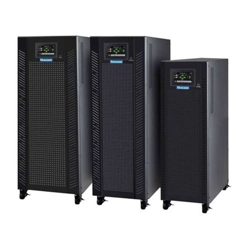 TESCOM TEOS 330 30 kVA 3F/3F Online UPS – 64×12 V 7 AH Akü, 6–15 dk Back‑up, RS‑232, LCD Panel, Trifaze