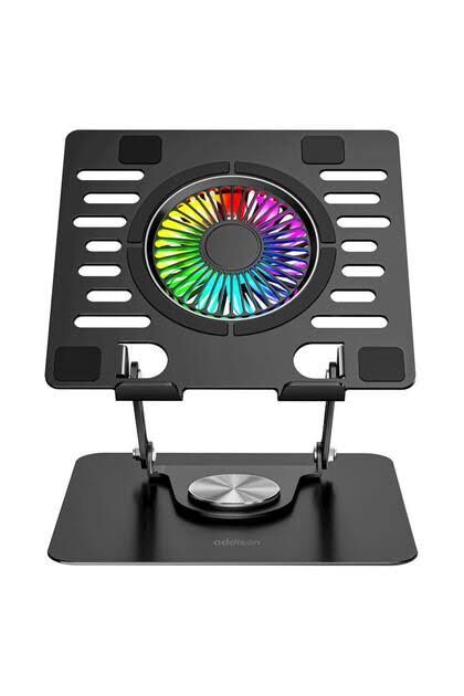 Addison AD-RC36 Steely 360 Derece RGB Fanlı Ayarlanabilir Metal Laptop Stand