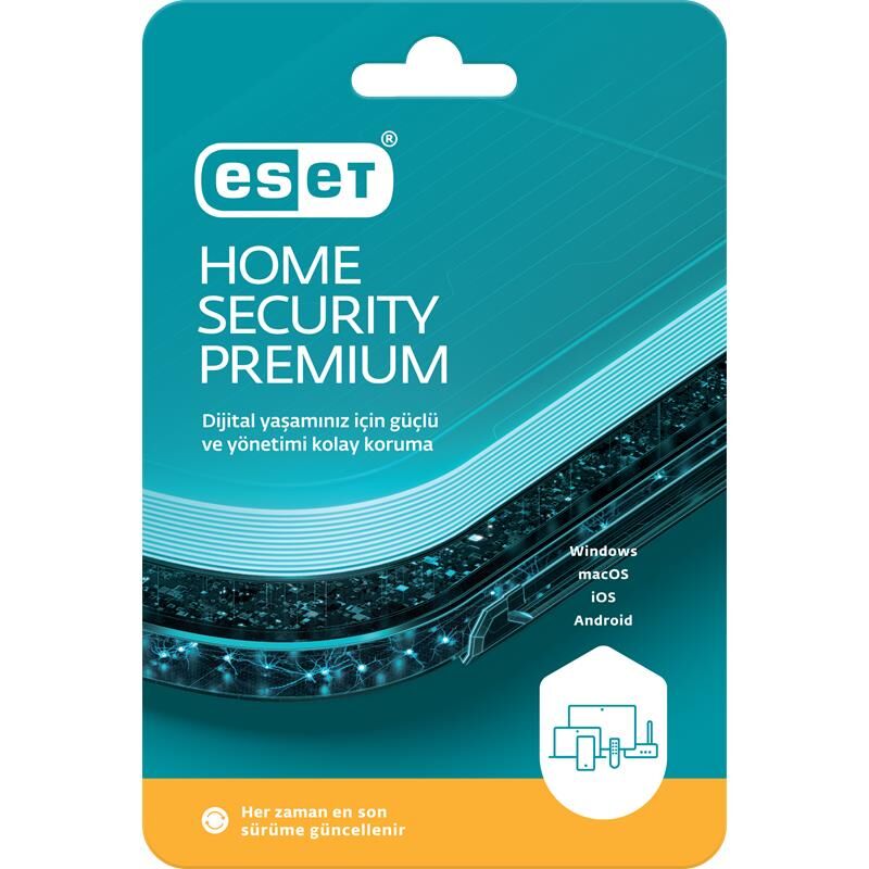 ESET Home Security Premium 1 Kullanıcı 1 Yıl Kutu Lisans | Gelişmiş Antivirüs, Güvenli Bankacılık ve Dosya Şifreleme
