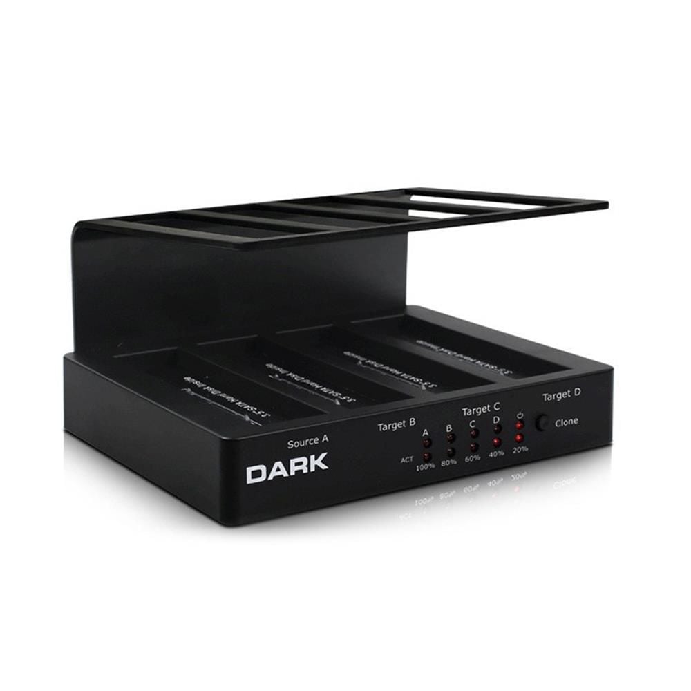 Dark DK‑AC‑DSD42C D42C 4‑Disk USB 3.0 & e‑SATA Offline Clone SATA I/II/III 2.5″‑3.5″ HDD/SSD Docking Station Siyah