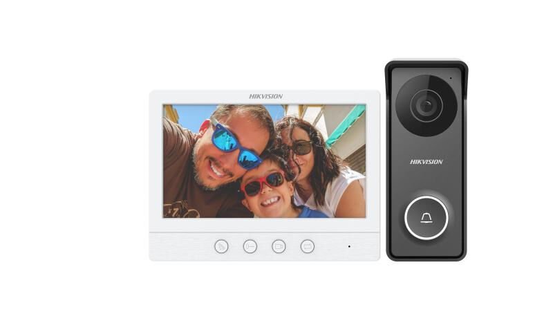 Hikvision DS-KIS213(O-STD) 4 Kablolu HD Video İnterkom Seti (7'' TFT Ekran, 720p Kamera, IP65)
