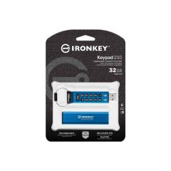 Kingston IronKey Keypad 200 32GB USB 3.2 Gen 1 Donanım Şifrelemeli Flash Bellek - IKKP200/32GB