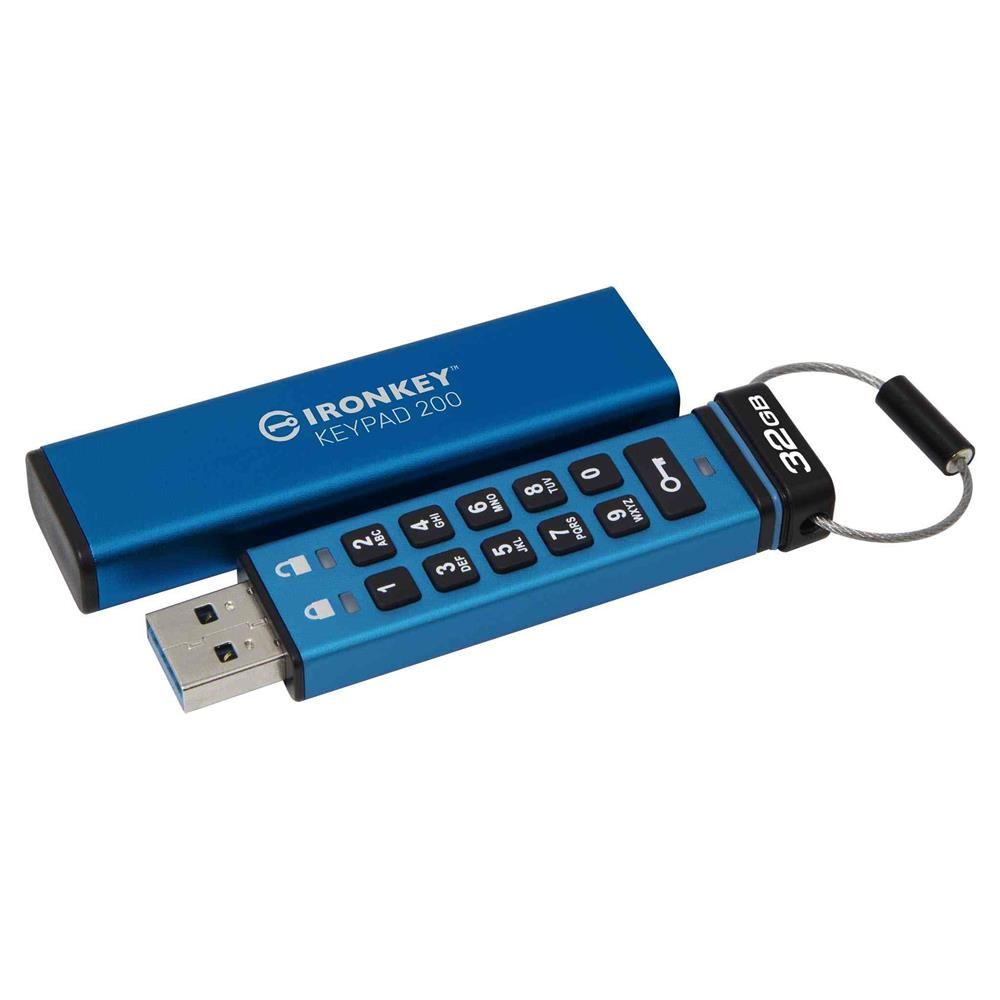 Kingston IronKey Keypad 200 32GB USB 3.2 Gen 1 Donanım Şifrelemeli Flash Bellek - IKKP200/32GB
