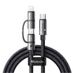 Mcdodo CA-0450 Lightning PD 36W ve USB Type-C PD 100W Destekli 2’si Bir Arada Hızlı Şarj Kablosu 1.2 Metre