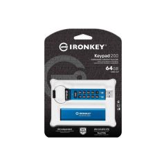 Kingston IronKey Keypad 200 64GB USB 3.2 Gen 1 Donanım Şifrelemeli Flash Bellek - IKKP200/64GB