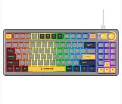 Rampage CYCLONE Gri-Siyah-Sarı USB RGB Aydınlatmalı Q TR Compact Membrane Gaming Oyuncu Klavye