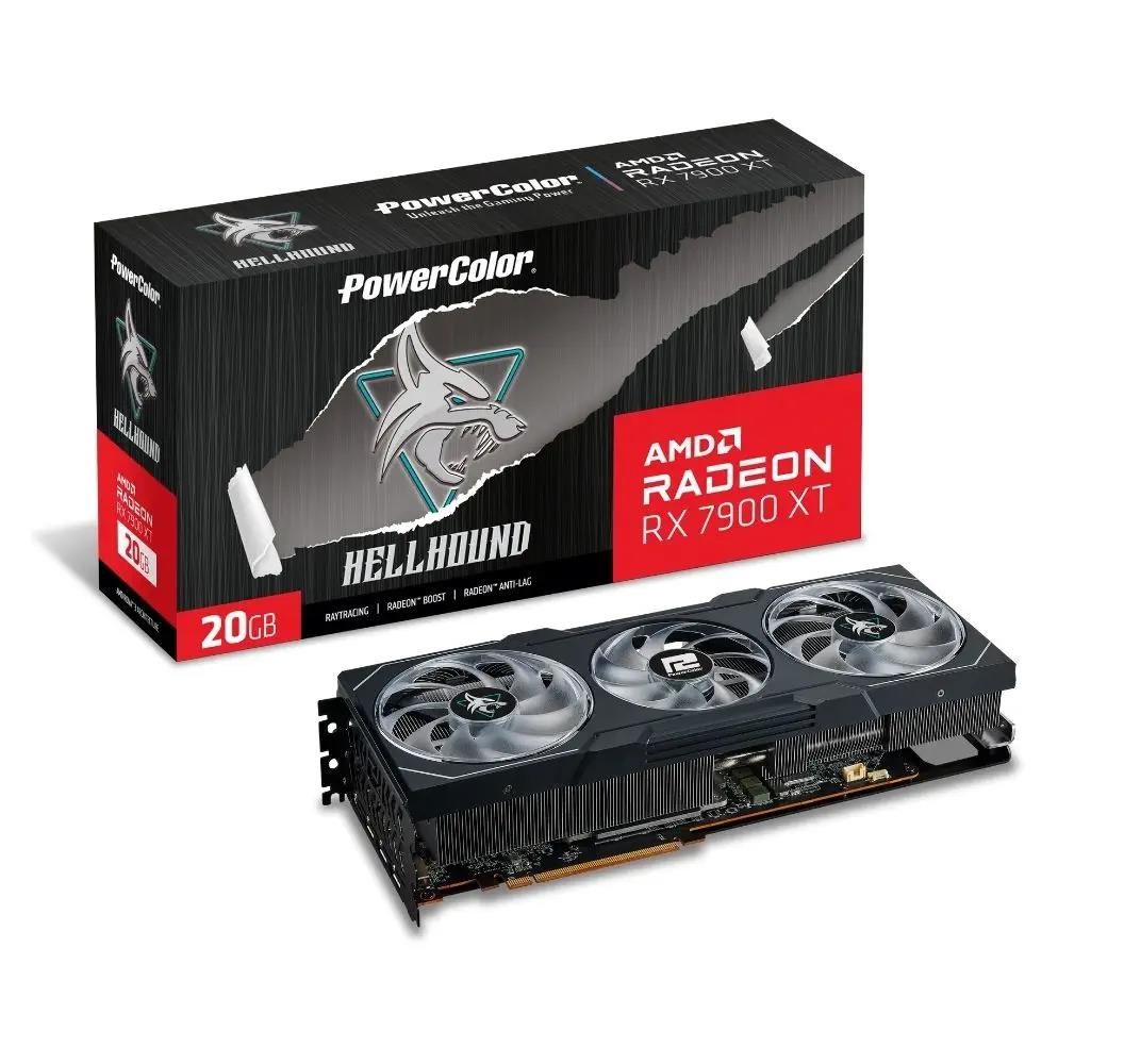 PowerColor Hellhound RX7900XT 20G‑L/OC 20GB GDDR6 320‑Bit AMD Radeon RX 7900 XT DirectX 12 RGB Triple‑Fan Gaming Ekran Kartı