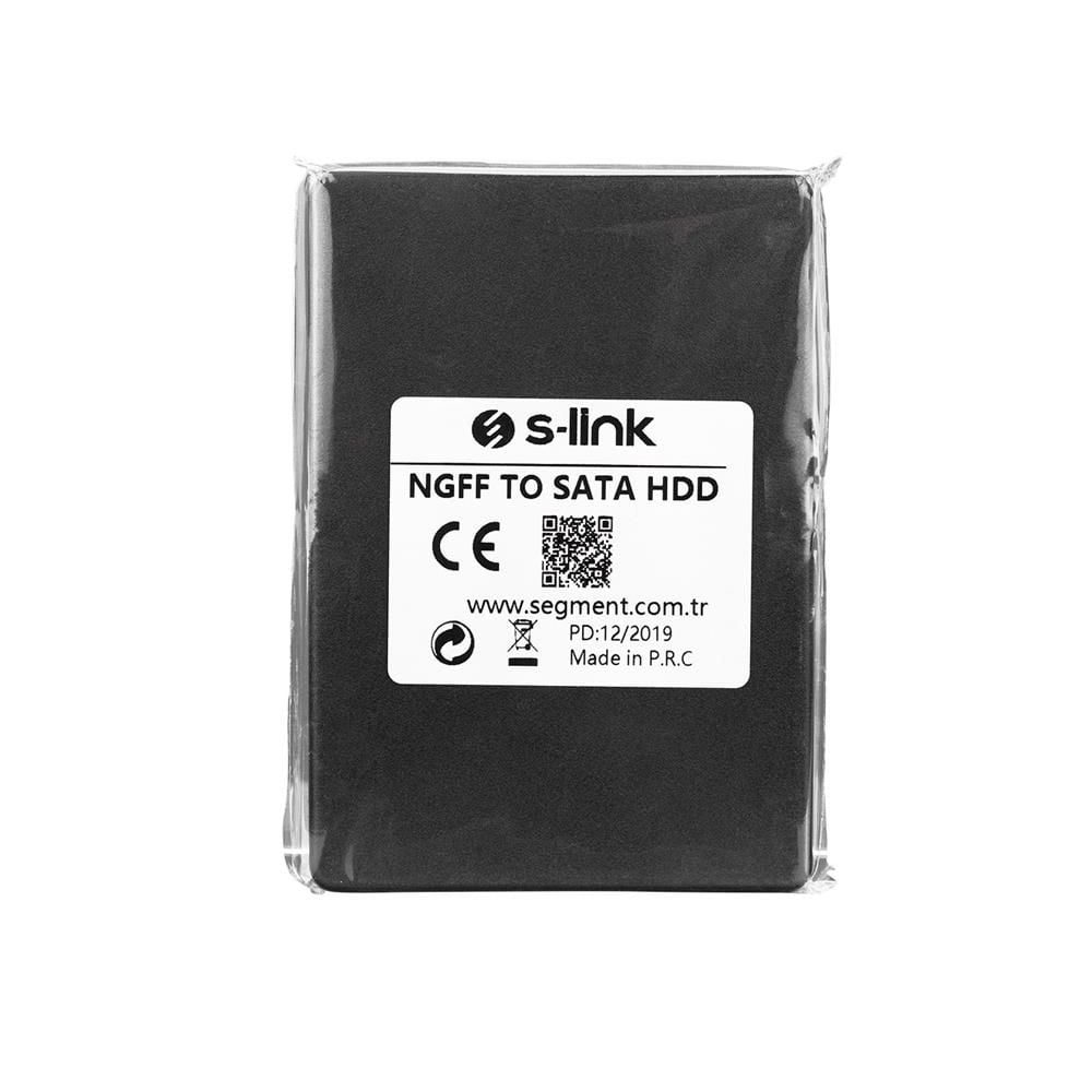 S‑Link NGFF TO SATA Harici 2.5″ Siyah HDD Kutusu (NGFF (M.2 SATA) SSD → 2.5″ SATA Harici Çevirici + USB 3.0 Arayüzlü Siyah Kasa)