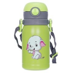 S-link SL-TM06 Yeşil 300ML İç 304 Dış 201 Taşınabilir Paslanmaz Çelik Çocuk Termos Kupa-Bardak