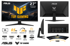 27'' ASUS TUF Gaming VG27VQM5F VA 0.5ms 280Hz 300cd DP HDMI Hoparlör VESA 3Y